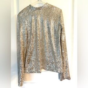 NWT Endless Rose Silver Sequin Glam Top - Gorgeous!!